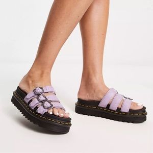 Dr Martens Blaire Flower Buckle Slide Sandals